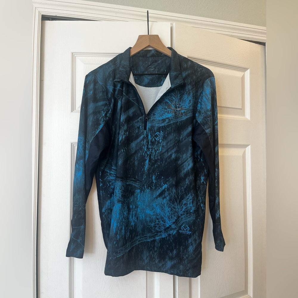 Drake real tree fishing half zip shirt